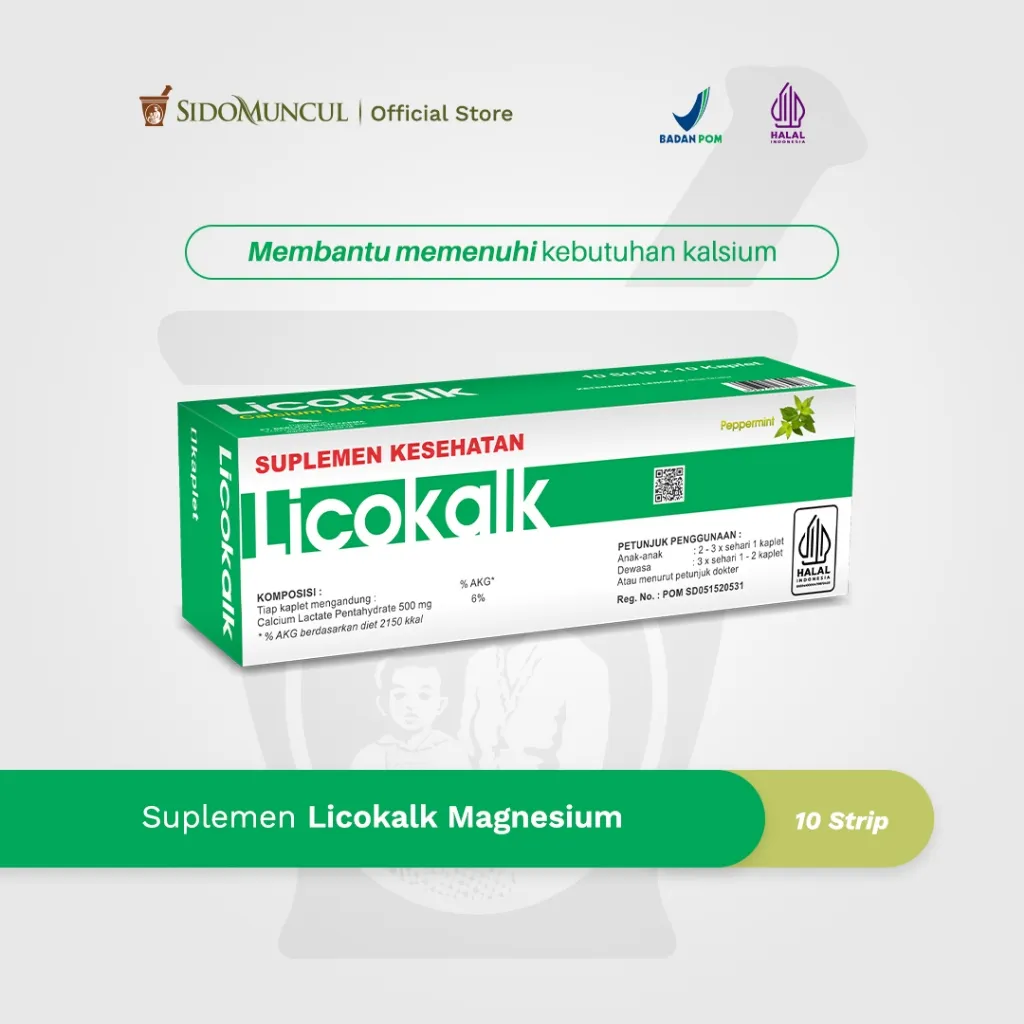 Licokalk Magnesium (10 Strip) - Suplemen Kalsium Tulang dan Gigi