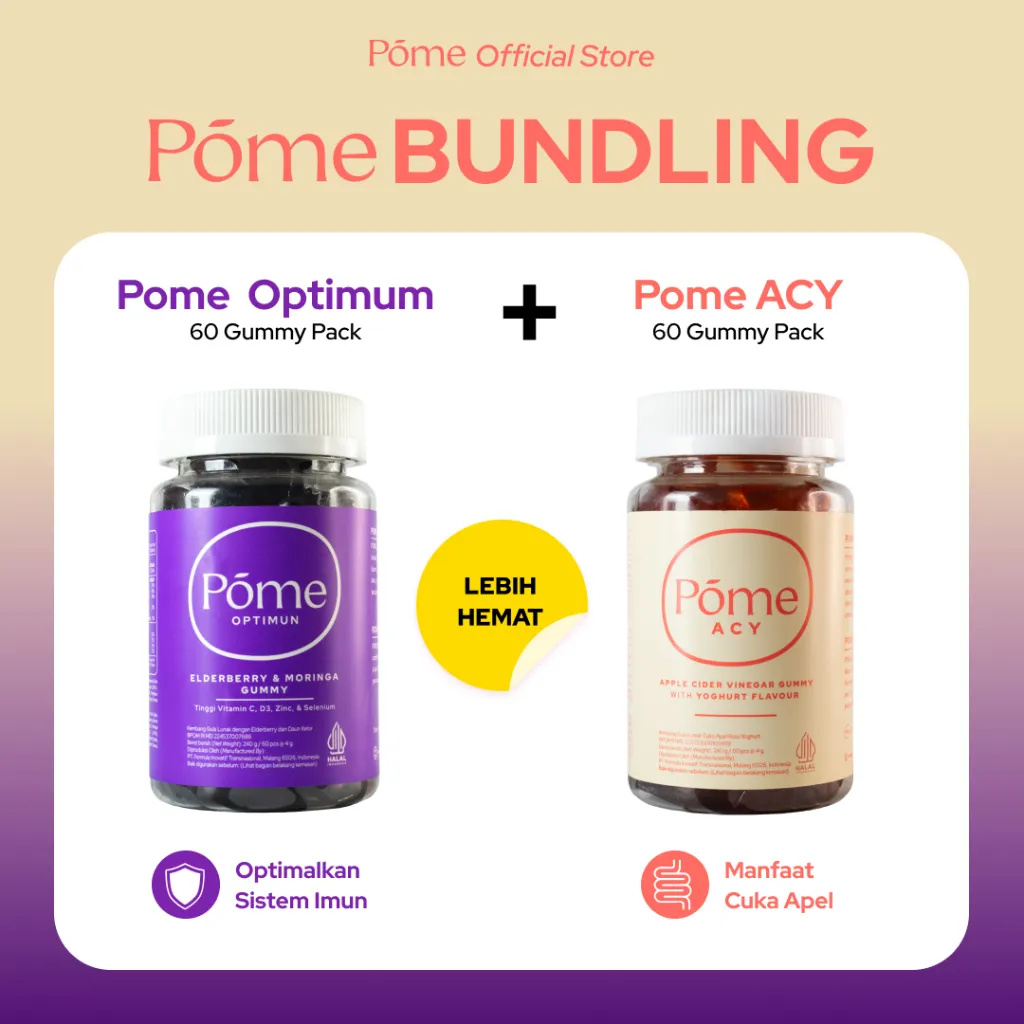 Pome Bundling LEBIH HEMAT - Pome Optimun 1 Botol + Pome ACY (Yoghurt Flavor) 1 Botol