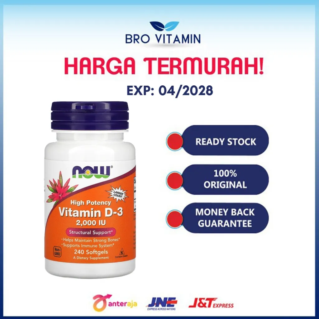 NOW Vitamin D3 D-3 2000 IU 240 softgels