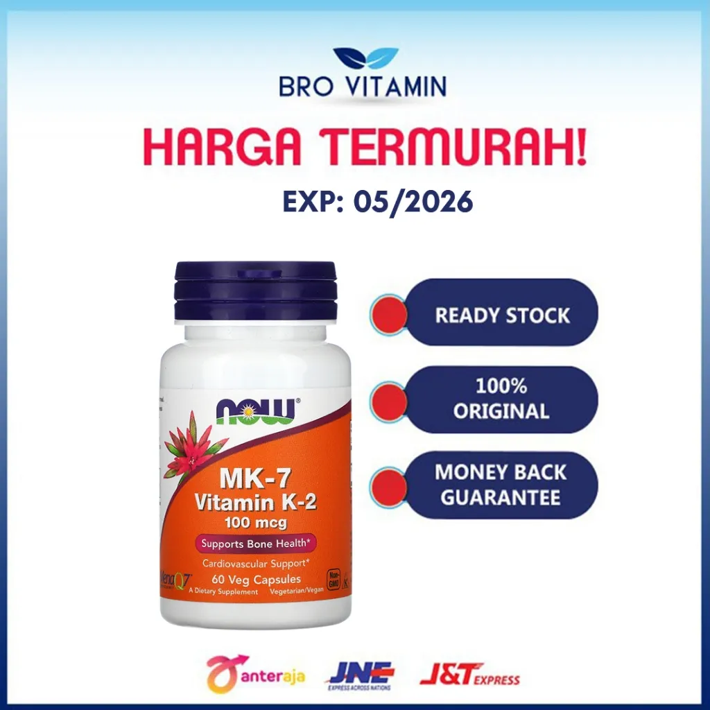 NOW FOODS MK-7 VITAMIN K-2 100 MCG MK7 K2 100MCG - 60 VEG CAPSULE
