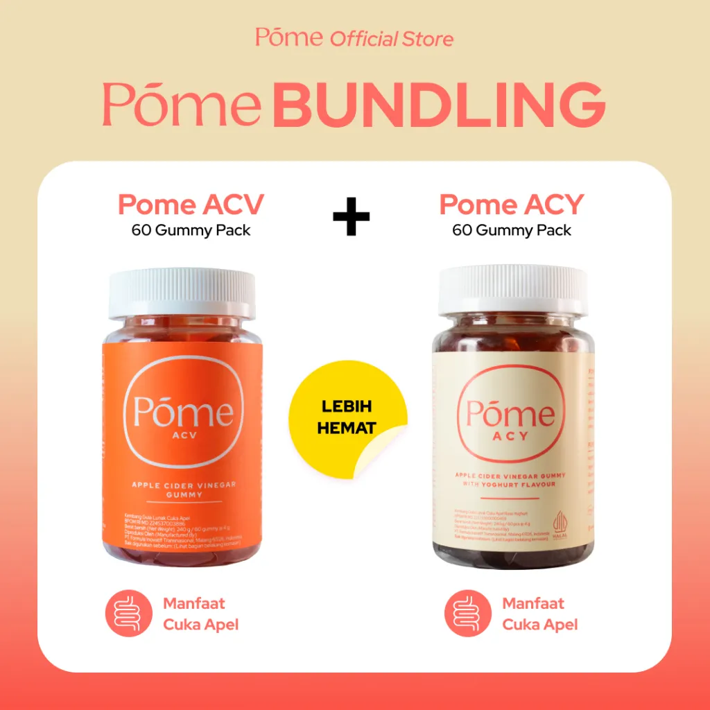 Pome Bundling LEBIH HEMAT - Pome ACV 1 Botol + Pome ACY (Yoghurt Flavor) 1 Botol