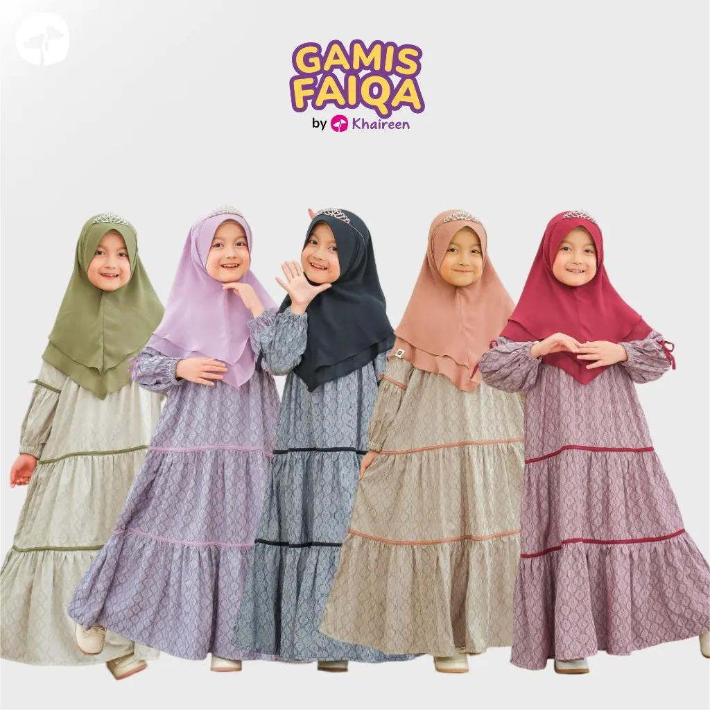 KHAIREEN Gamis Faiqa (0-12 Tahun) Gamis Anak Motif Gamis Anak Set Hijab Gamis Pesta