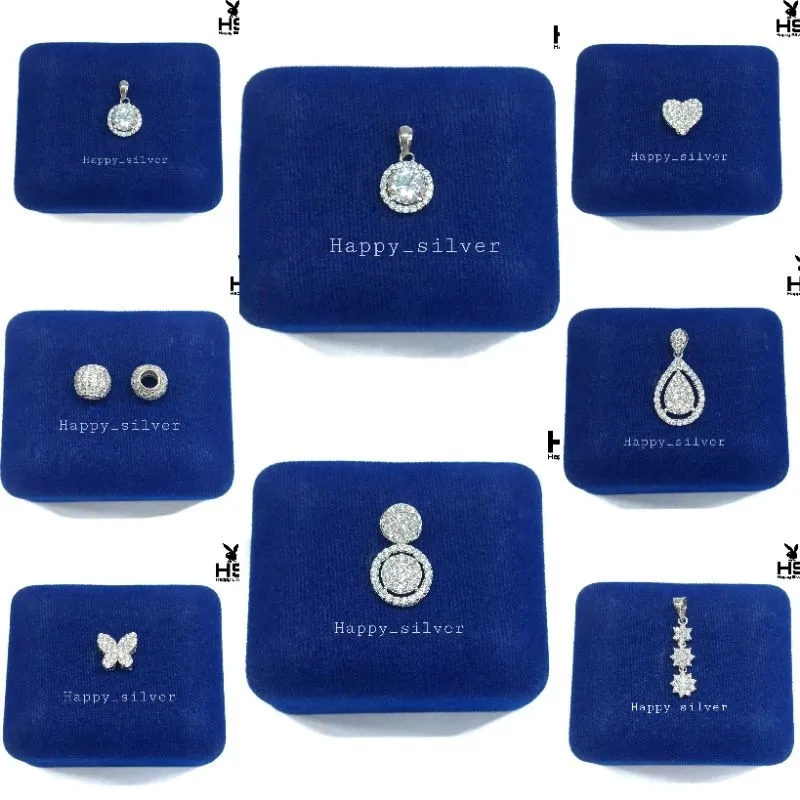 Liontin Perak Asli Silver 925 Lapis Emas Putih Model Liontin Permata - Perhiasan Perak Wanita