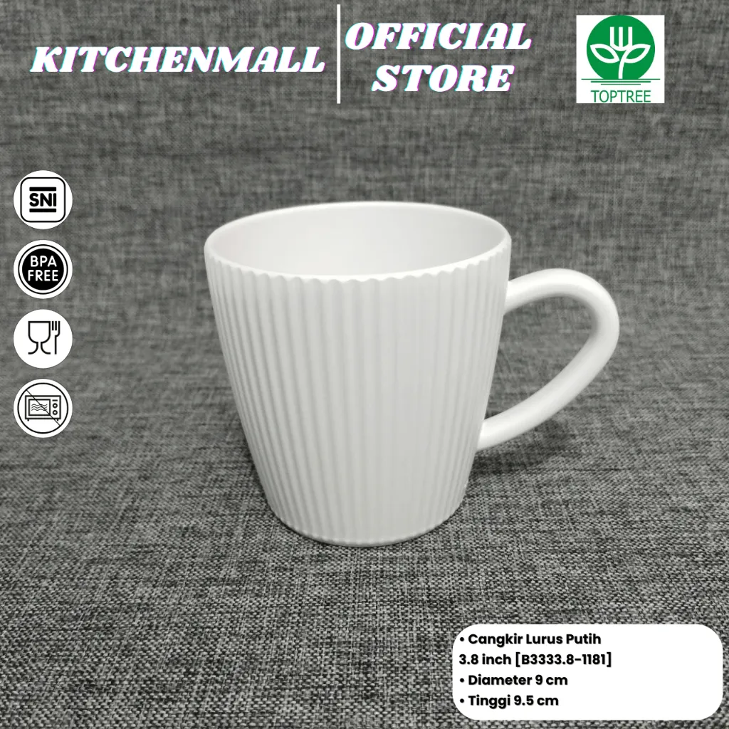 TOPTREE Gelas Cangkir Melamin 3.8 Inch Polos- Type B3333.8