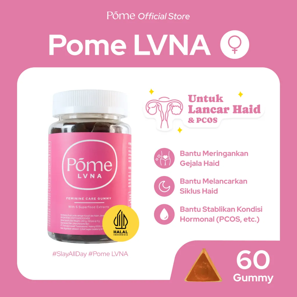 Pome LVNA 1 Botol (60 Gummy - Feminine Care Gummy dengan 6 ekstrak superfood)