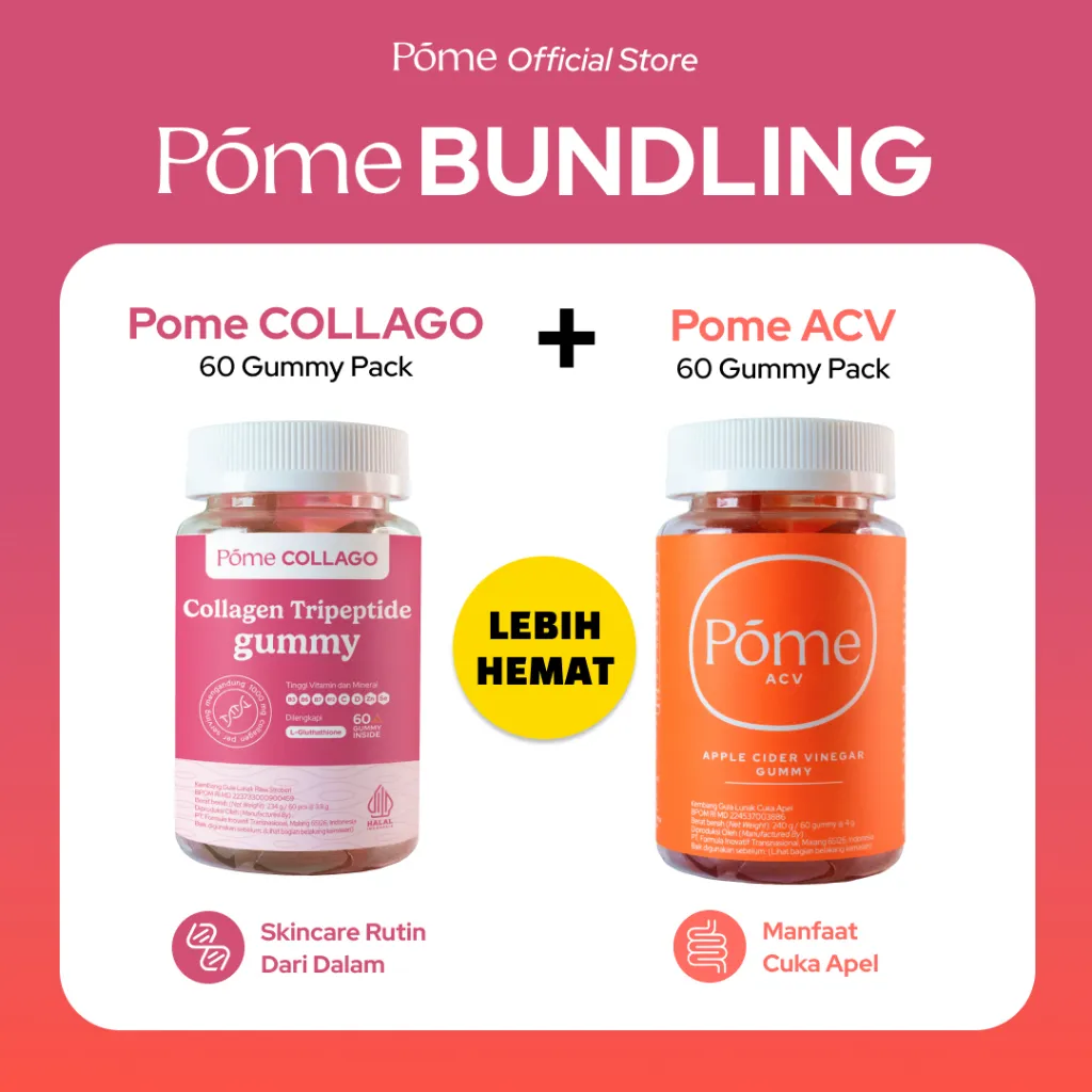 POME BUNDLING (Pome ACV 1 Botol & Pome COLLAGO 1 Botol) - Lebih Hemat!