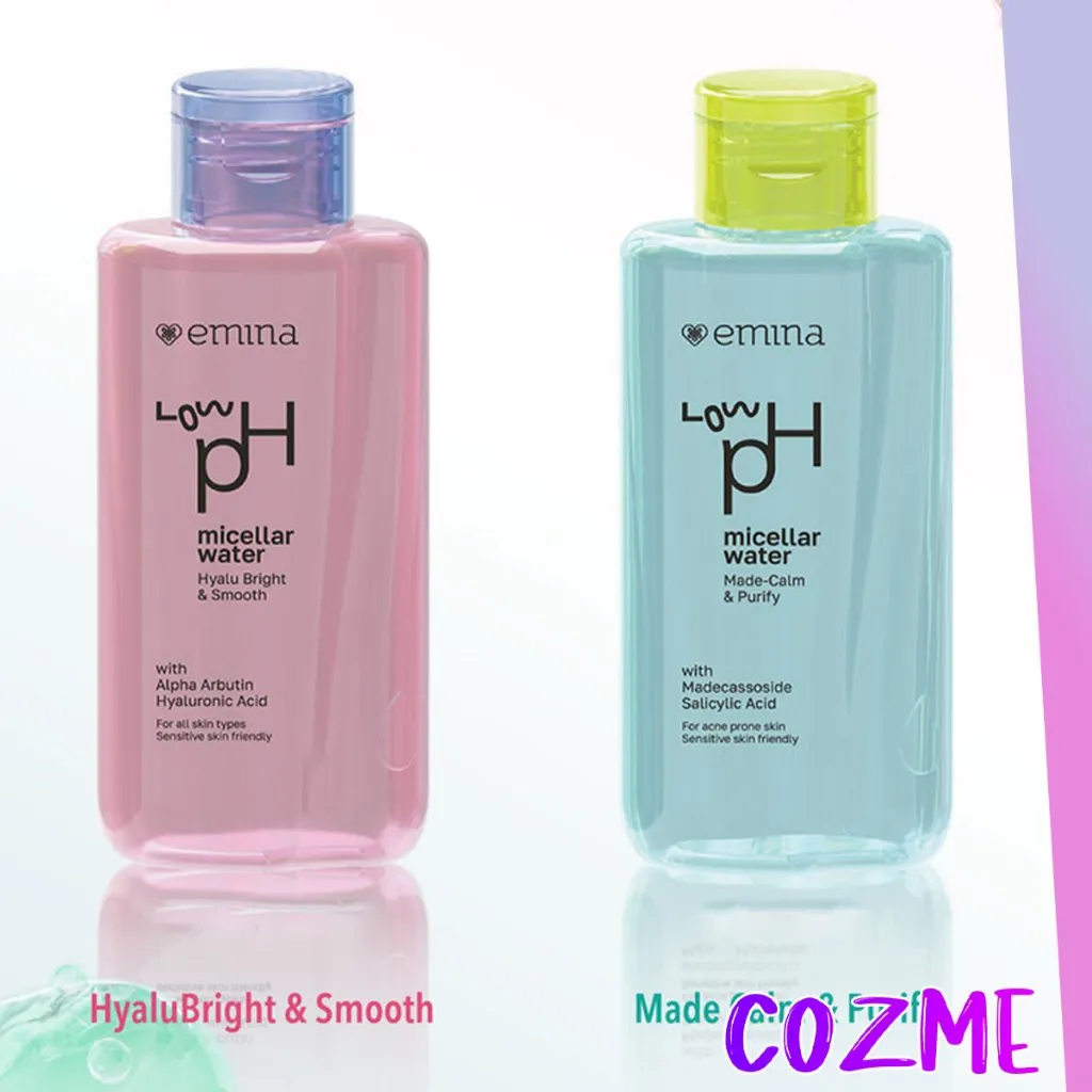 EMINA Micellar Water Low pH Hyalu Bright Smooth | Made Calm Purify | Pembersih Make Up