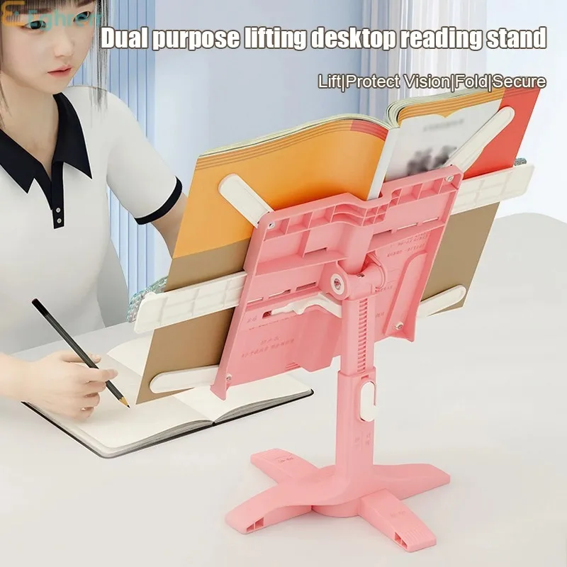Eeghrerro Rak Bacaan yang Dapat Diangkat Penyangga Buku Rak Buku Bacaan Anak Book Stand Reading Holder Pembatas Buku Lipat