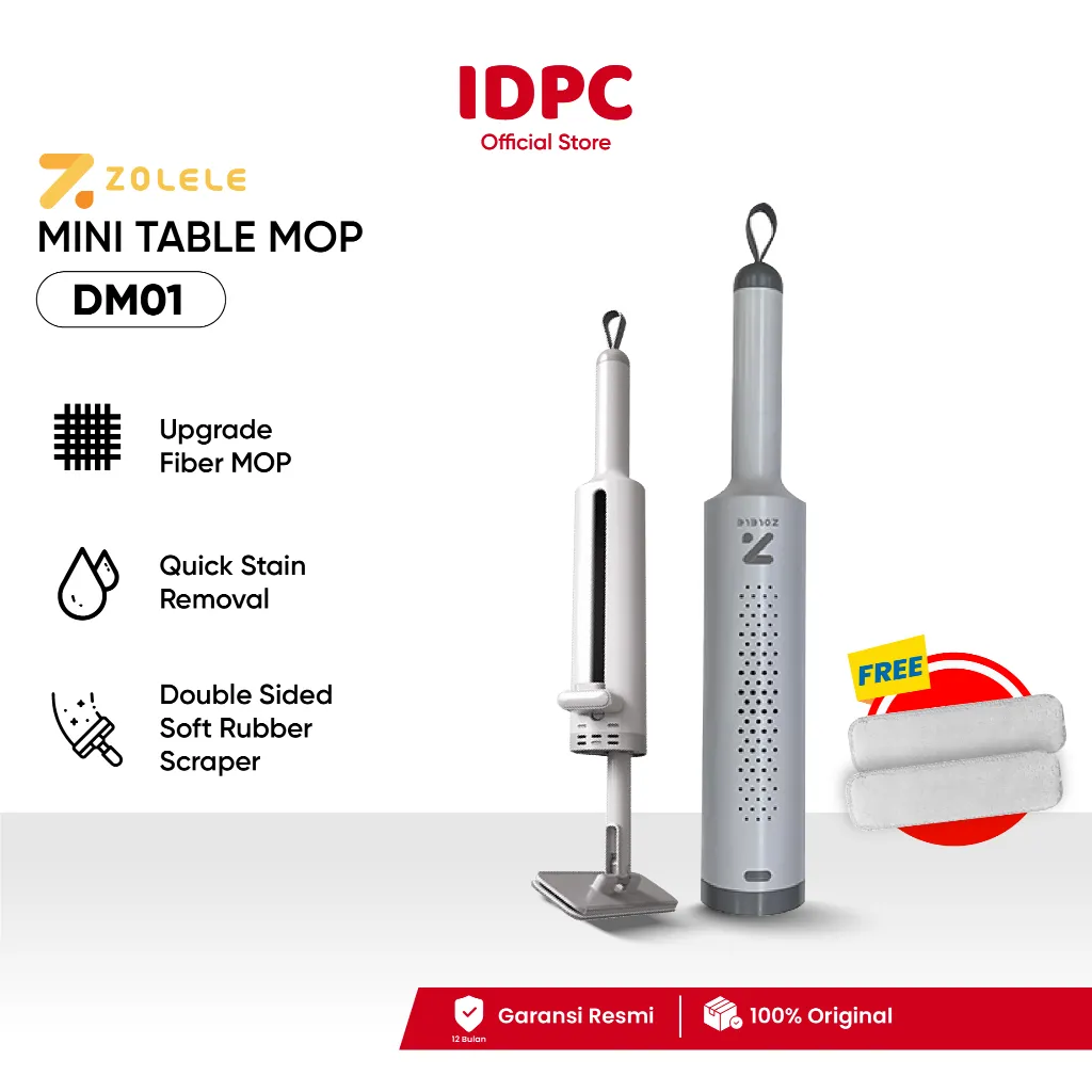 ZOLELE DM01 Pel mini/pel meja dapur dan kamar mandi bebas genggam/pel datar multifungsi genggam