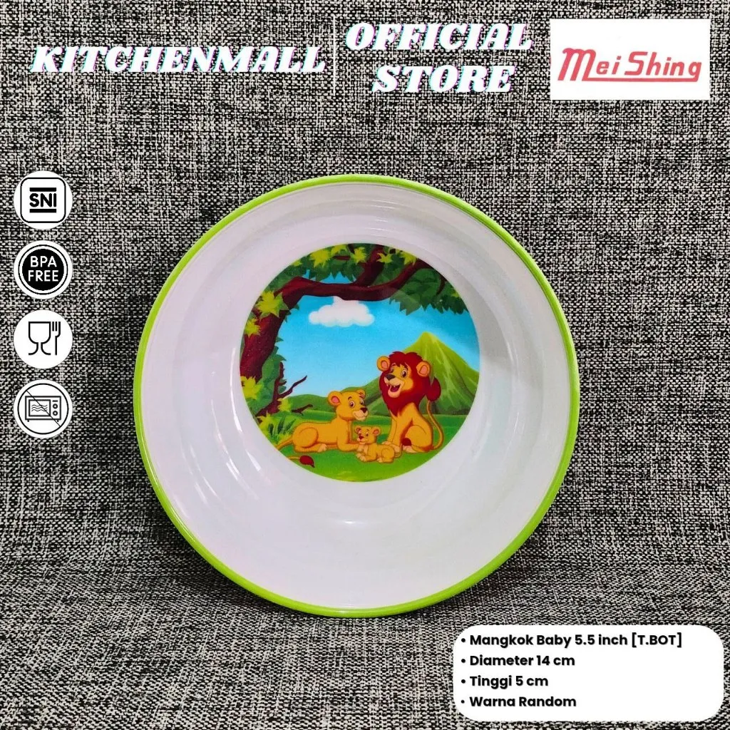 MEISHING Mangkok Makan Bayi Melamin 5.5 inch Random - Type T.BOT