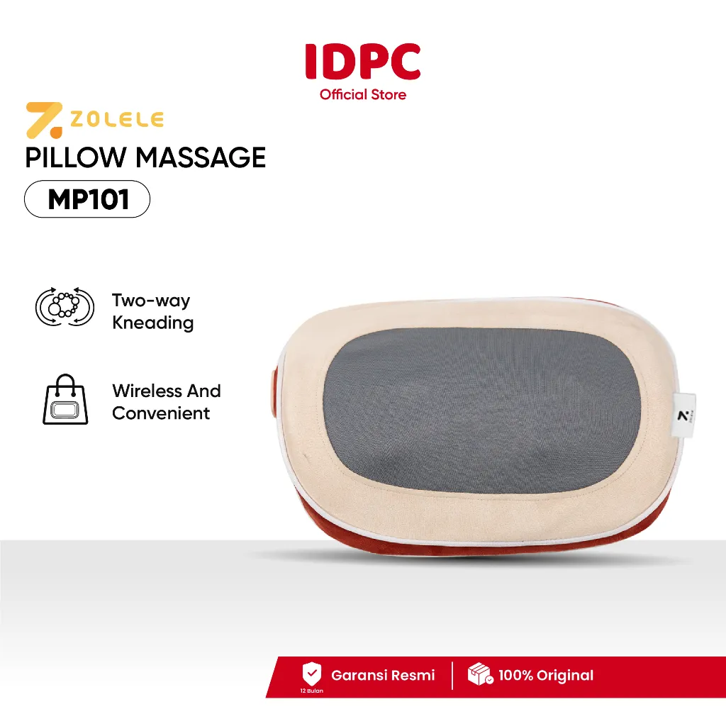 Zolele MP101 Bantal Pijat Nirkabel Massage Pillow Leher Punggung Portable Car and Home