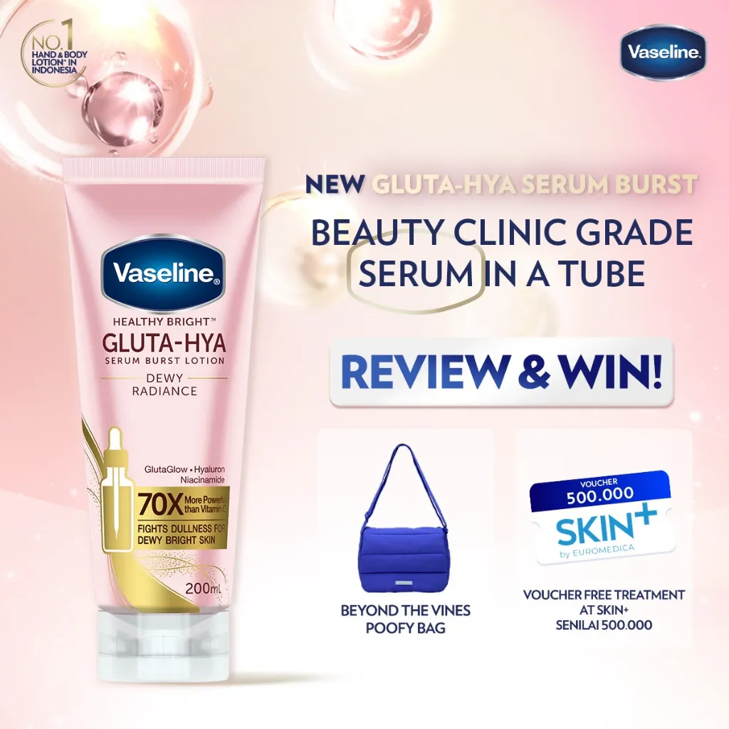 Vaseline Healthy Bright​ Gluta Hyaluron Niacinamide Serum Lotion Dewy Radiance 200Ml