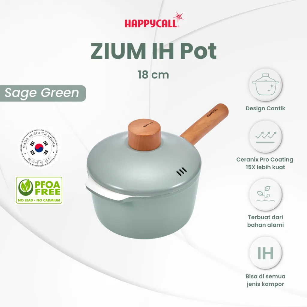 Happycall Zium IH Pot 18 cm - Panci Anti Lengket