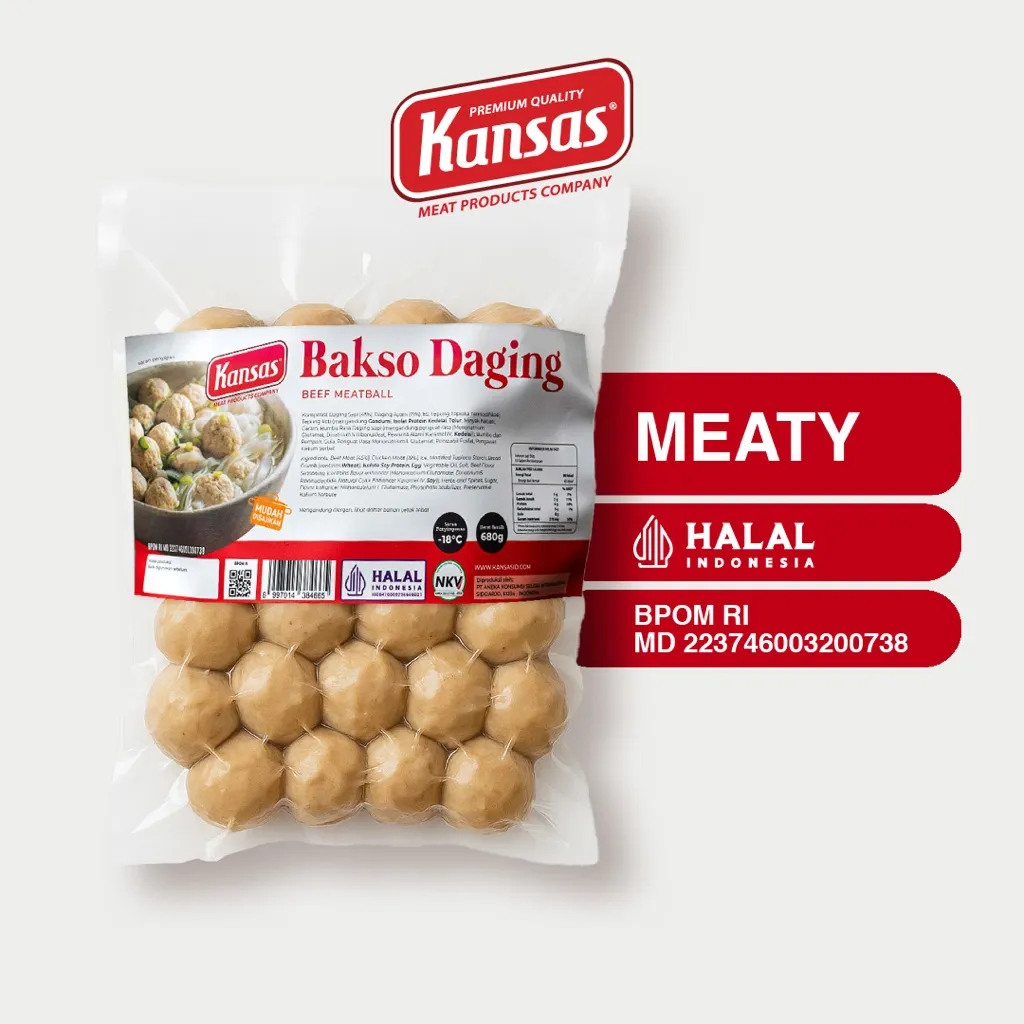 Kansas Beef Meatball 680gr (50 pcs) - Baksi Daging