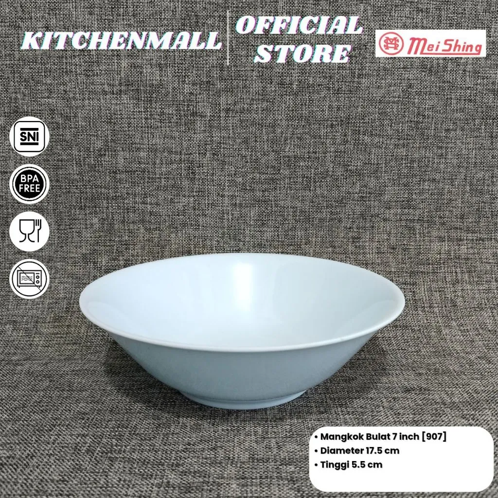 MEISHING Mangkok Melamin 7 Inch Polos - Type 907