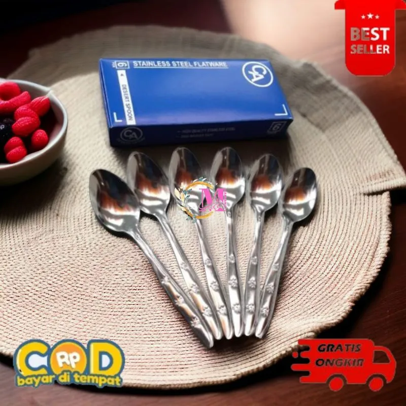[CM] Sendok makan stainless tebal merk CA isi 6 pcs