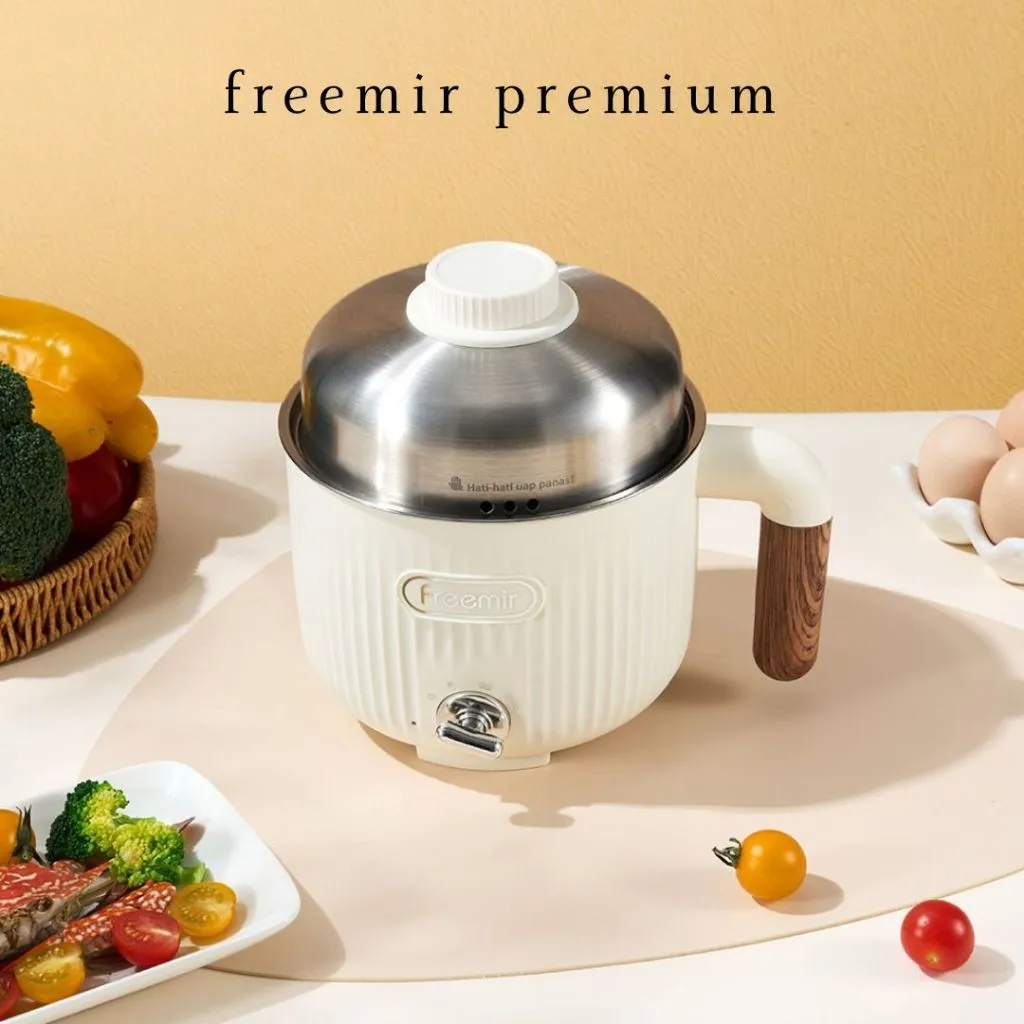 [PREMIUM] Freemir Electric Pot 1.6L Panci Listrik Stainless Steel 304 Tanpa Lapisan Hemat Energi Multifungsi