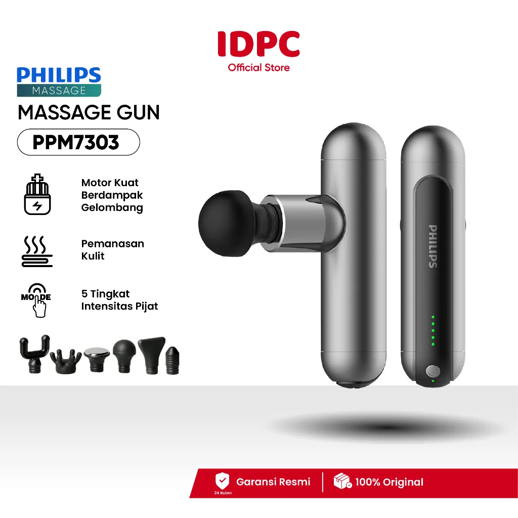 Philips Massage PPM7303 Massage Gun  bantal pijat warm the skin/6mm impact depth/5KG intensity