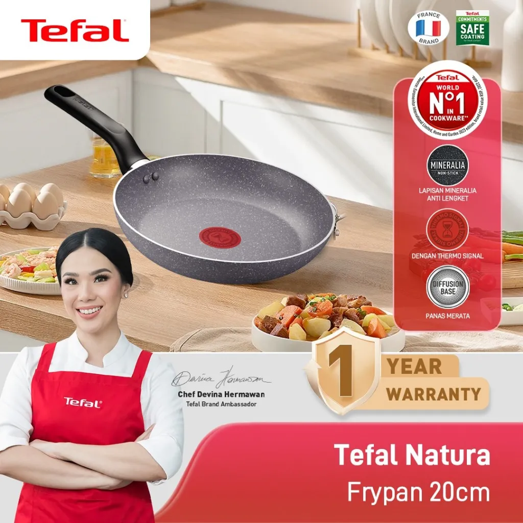 Tefal Wajan Anti Lengket / Penggorengan / Pan - Natura Frypan 20cm - Garansi 1 Tahun