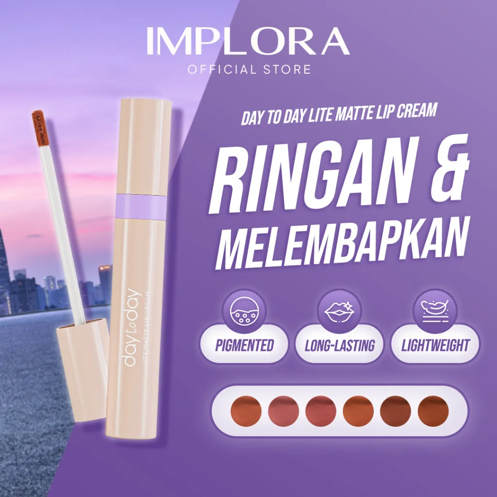 Implora Day To Day Lite Matte Lip Cream | Ringan Melembapkan | Hyaluronic Acid Lipstick