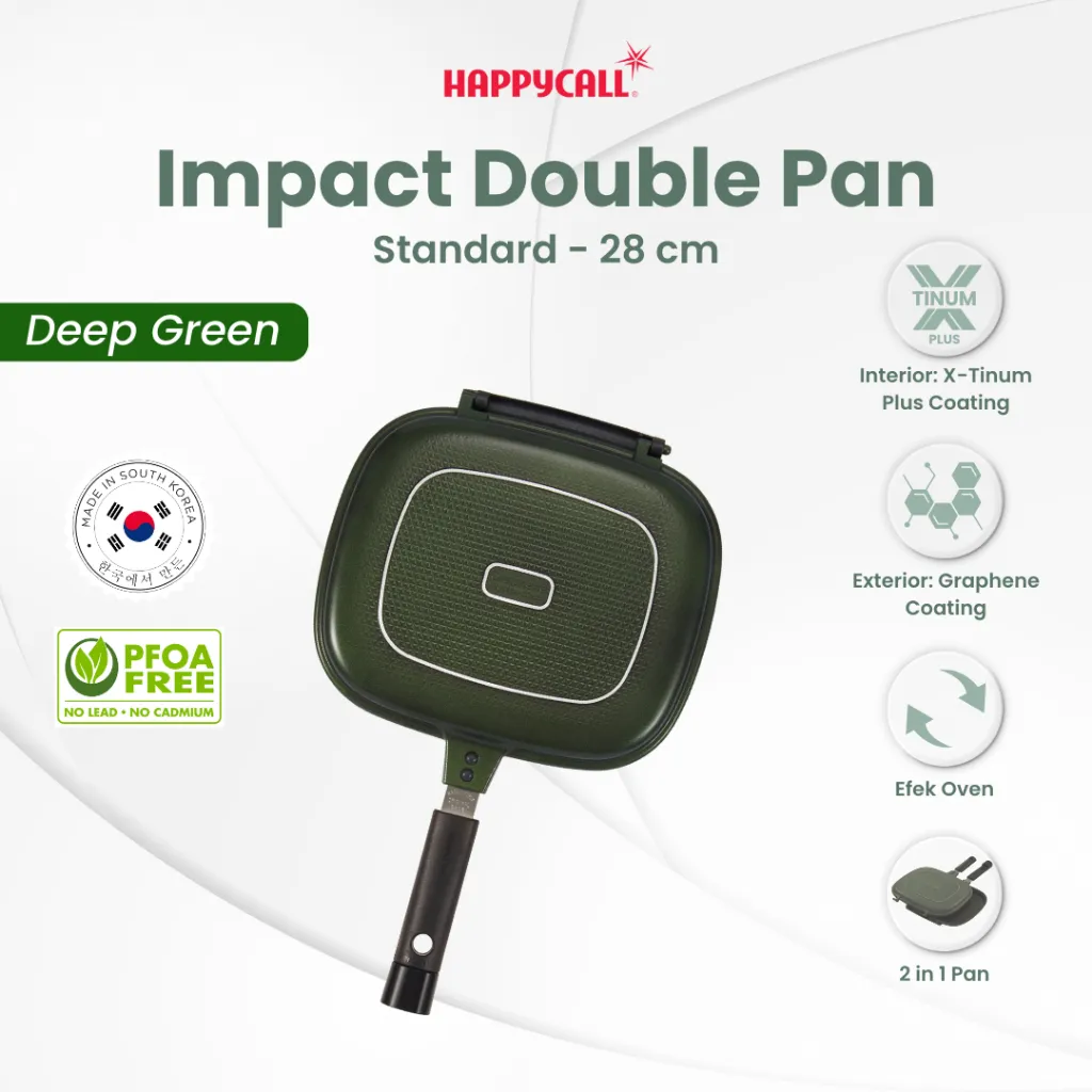 Happycall Impact Double Pan Green 28 cm - Alat Panggang dua sisi