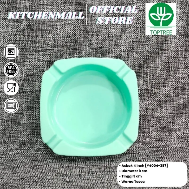 TOPTREE Asbak Melamin Persegi Polos - Type Y4004