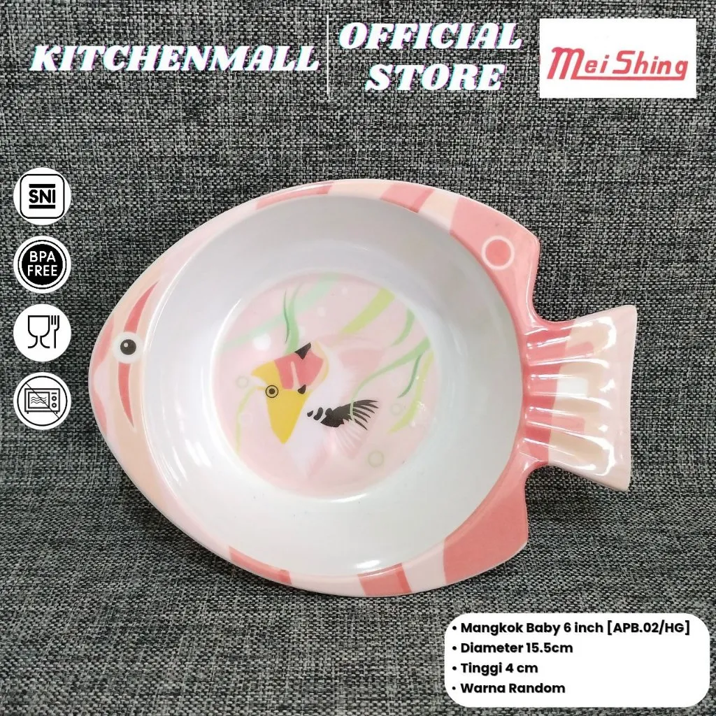 MEISHING Piring Makan Bayi Melamin 6 inch Random - Type APB02