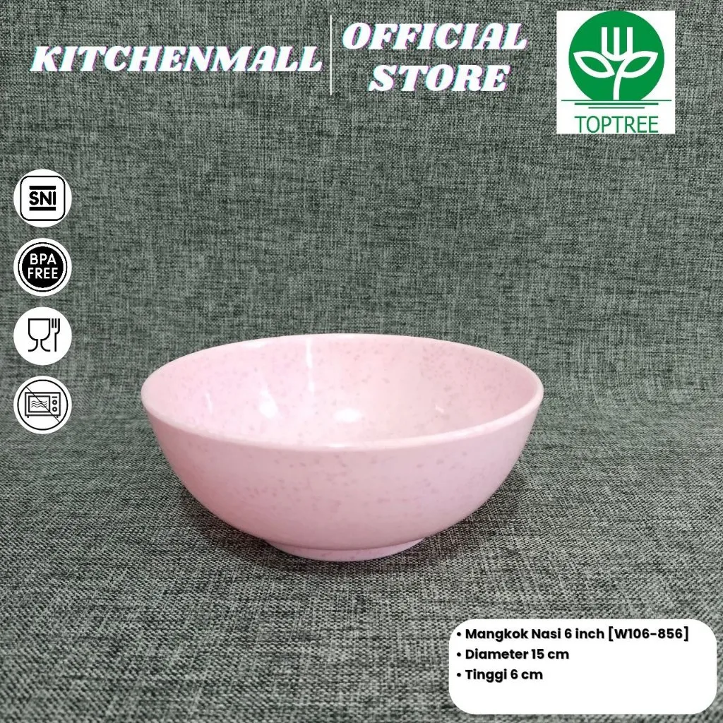 TOPTREE Mangkok Melamin 6 Inch Polos - Type W106