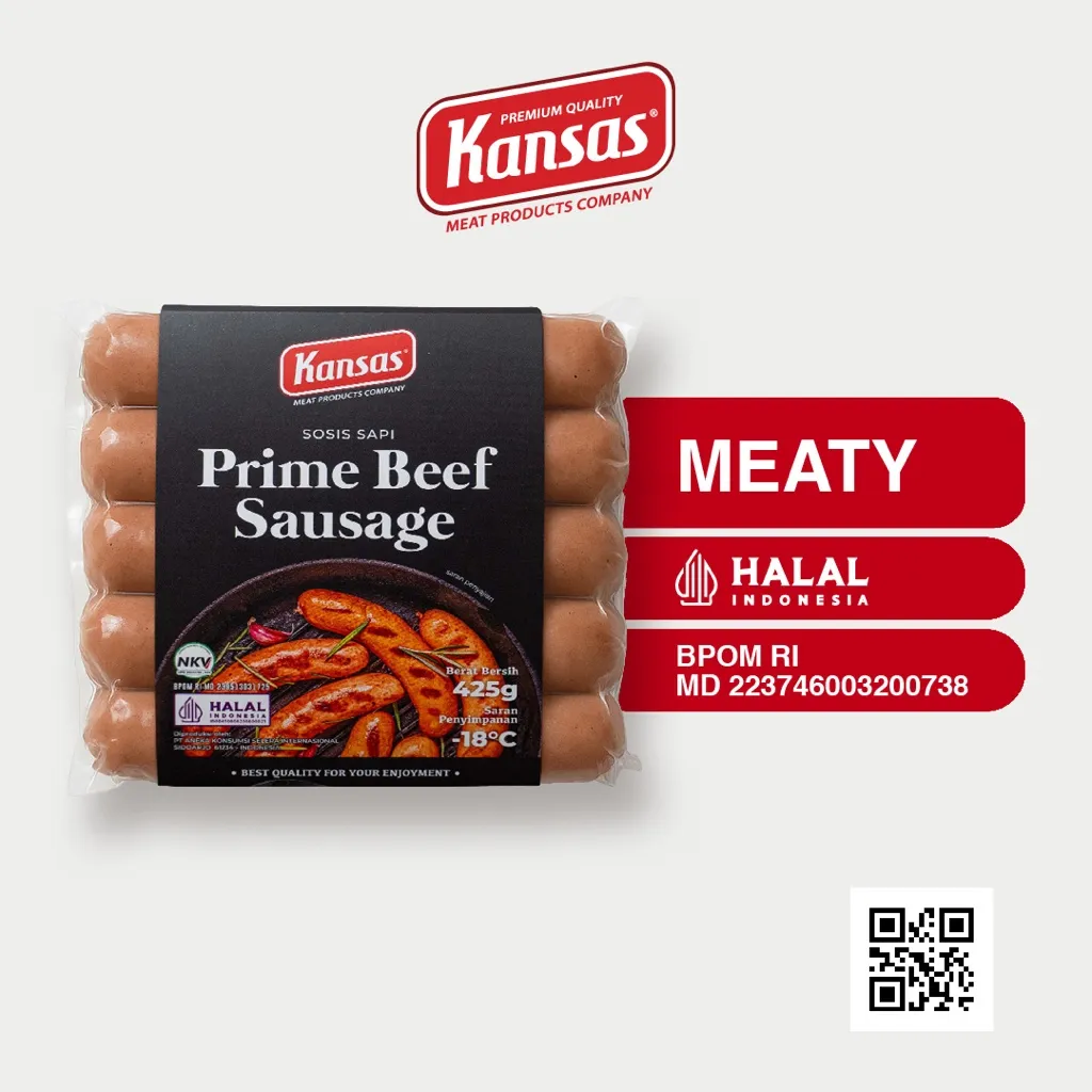 Kansas Prime Beef 425gr (5 pcs) - Sosis Sapi