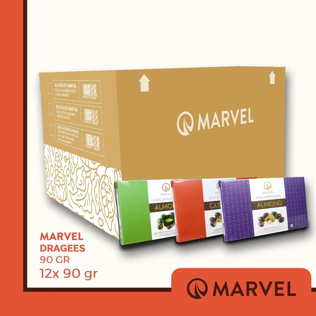 Marvel Coklat Susu Isi Kacang Mete 90 G - 12 x 90 gr