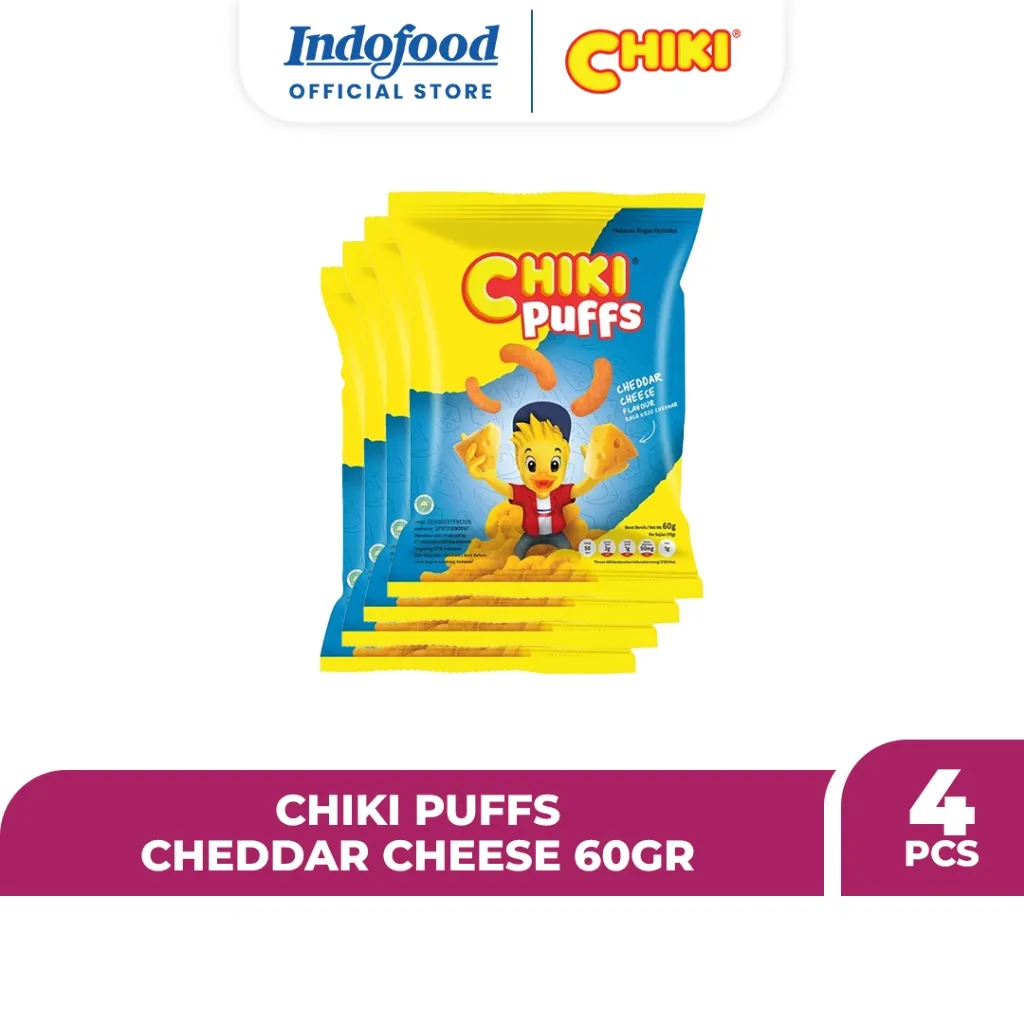 4 PCS - Chiki Puffs Cheddar Cheese 60 Gr