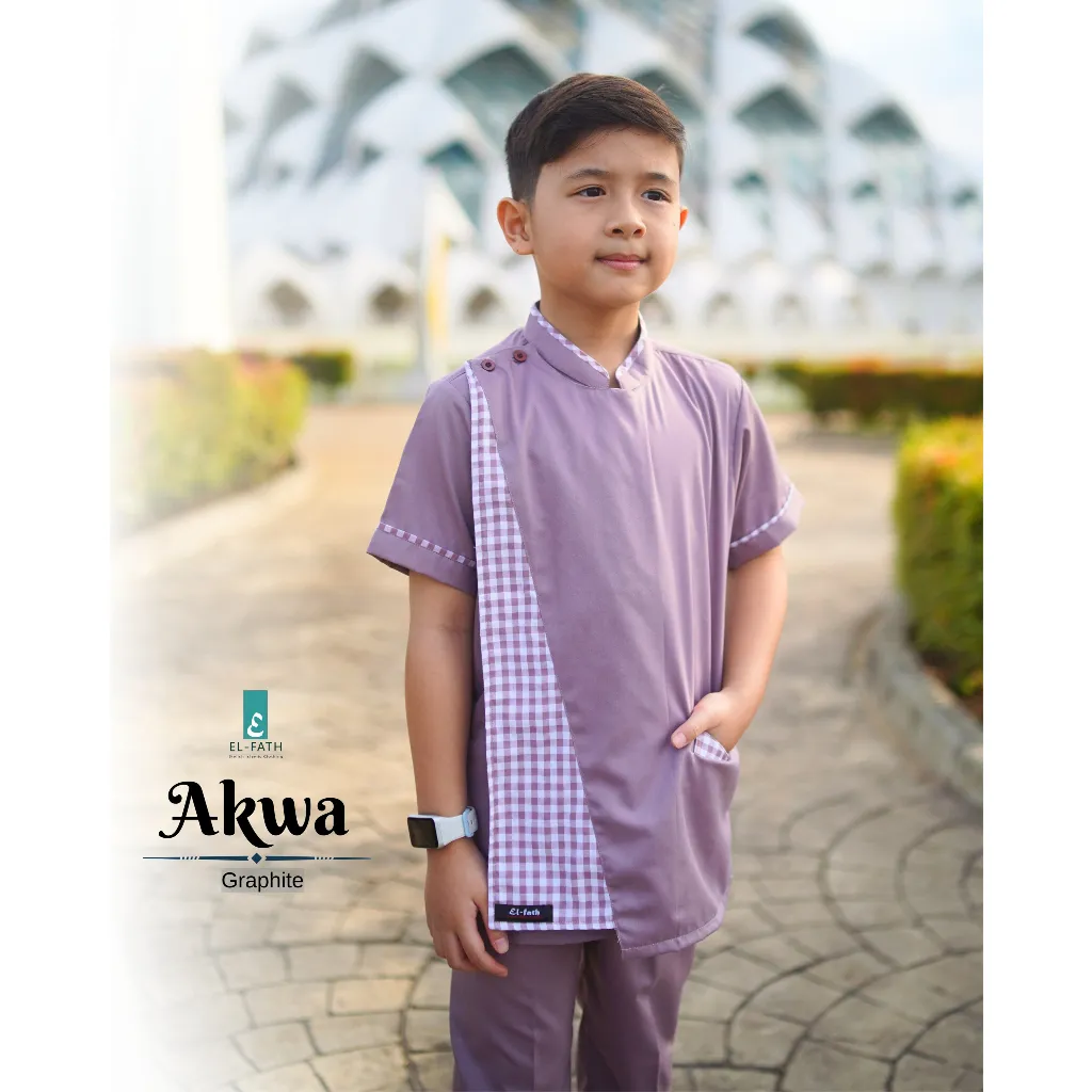 Baju Koko Anak Laki-Laki Lengan Pendek 2-13 Tahun Setelan Koko Anak Premium Koko Akwa - El-Fath