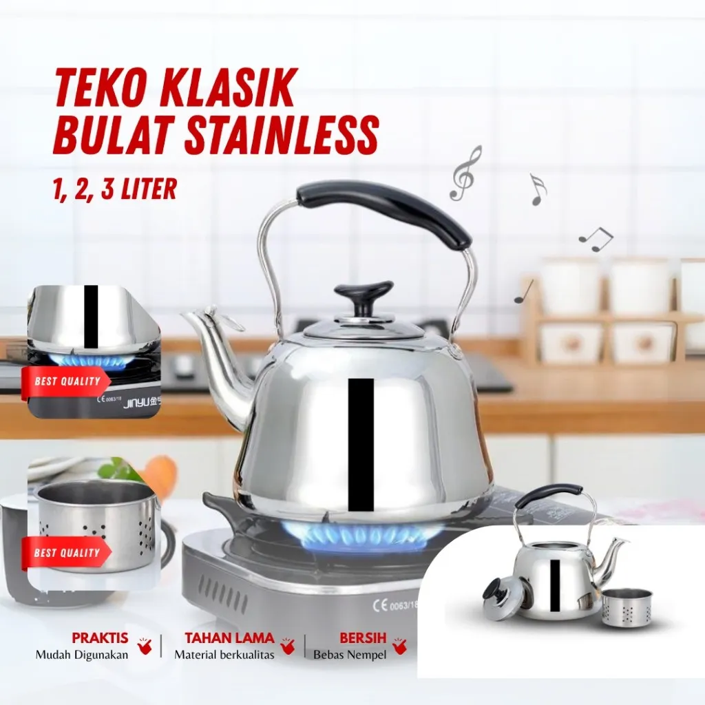 BMW Kitchenware - Teko Mini Saringan Bahan Stainless Steel Anti Karat Mini Kettle Tea Pot Teko Saringan Teh Kopi Serbaguna