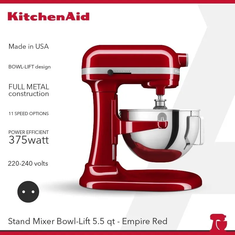 KitchenAid Stand Mixer 5,5 Qt Bowl-lift Empire Red - 5KSM55SXXNER