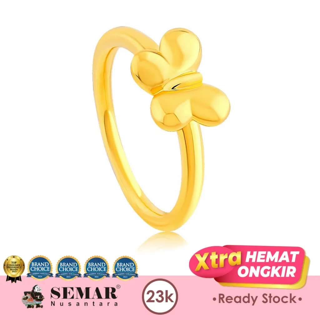 Cincin Emas Yara Butterfly Gold 23K Semar Nusantara
