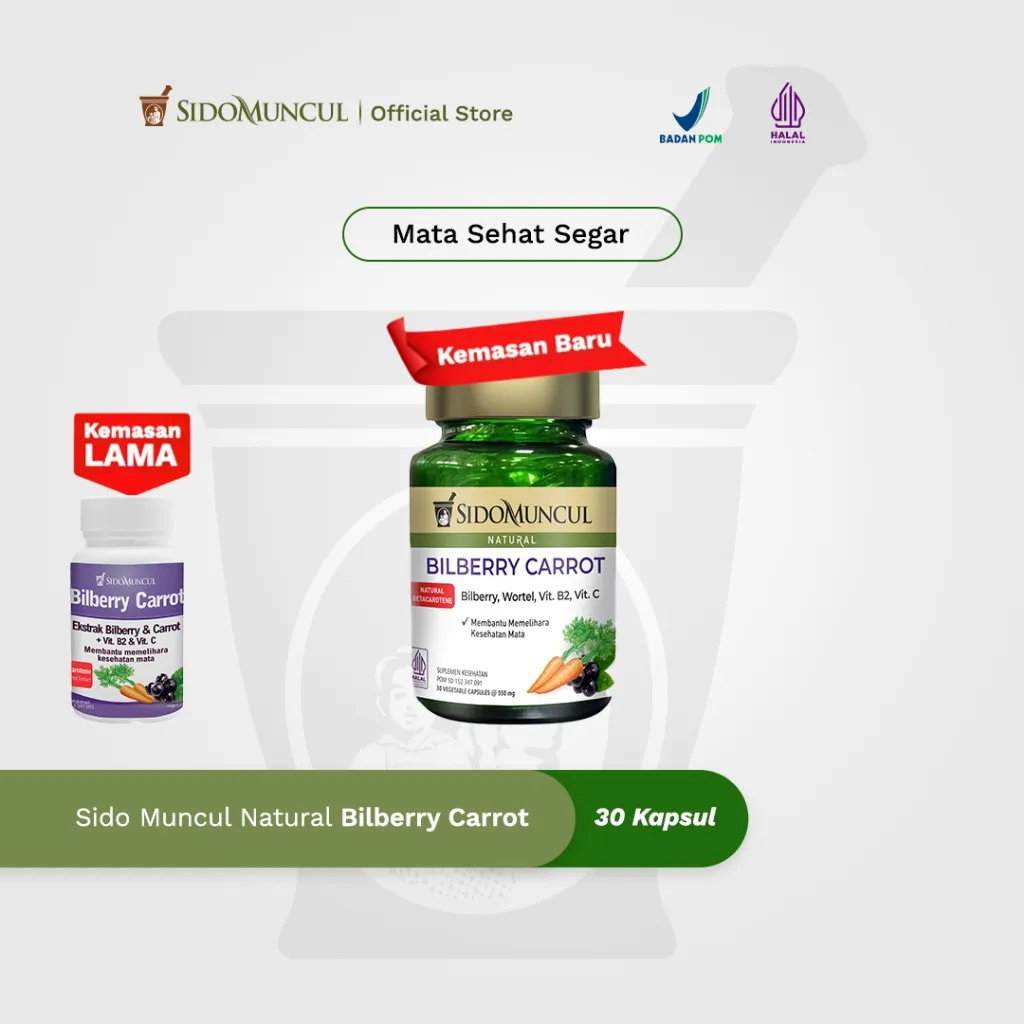 Sido Muncul Natural Herbal Bilberry Carrot 30 Kapsul - Mata Sehat Segar