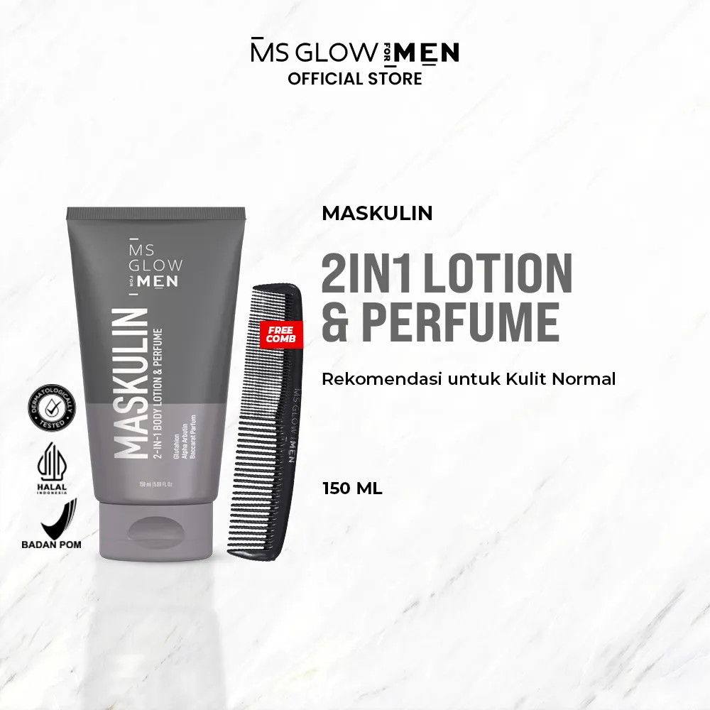 MS Glow For Men - Maskulin 2IN1 Body Lotion & Parfume Free Gift