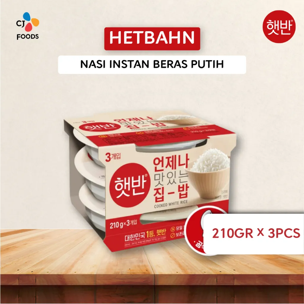 HETBAHN Nasi Putih Instan 210 Gram x 3pcs