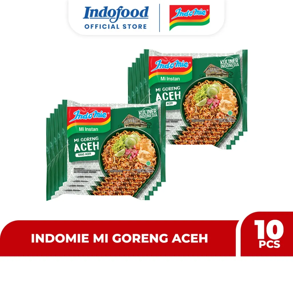 10 PCS - Indomie Mi Goreng Aceh 90 Gr