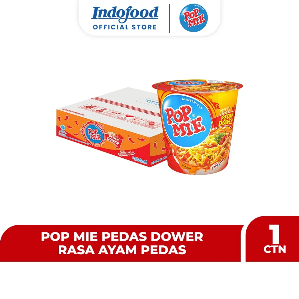CTN - Pop Mie Pedas Dower Rasa Ayam Pedas 75 Gr