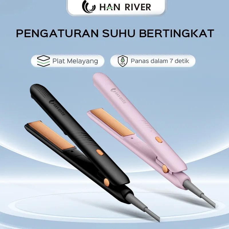 HAN RIVER Catokan Rambut Pengeriting Rambut 2 in 1 4 Tingkat Pengaturan Suhu