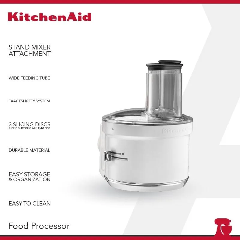 KitchenAid Food Processor Attachment KSM1FPA - Pengiris Bahan Fleksibel dengan Sistem ExactSlice untuk Buah Sayur dan Keju Keras