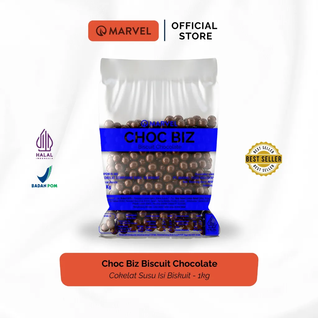 Marvel Choc Biz Biscuit Chocolate - Cokelat Susu Isi Biskuit 1kg