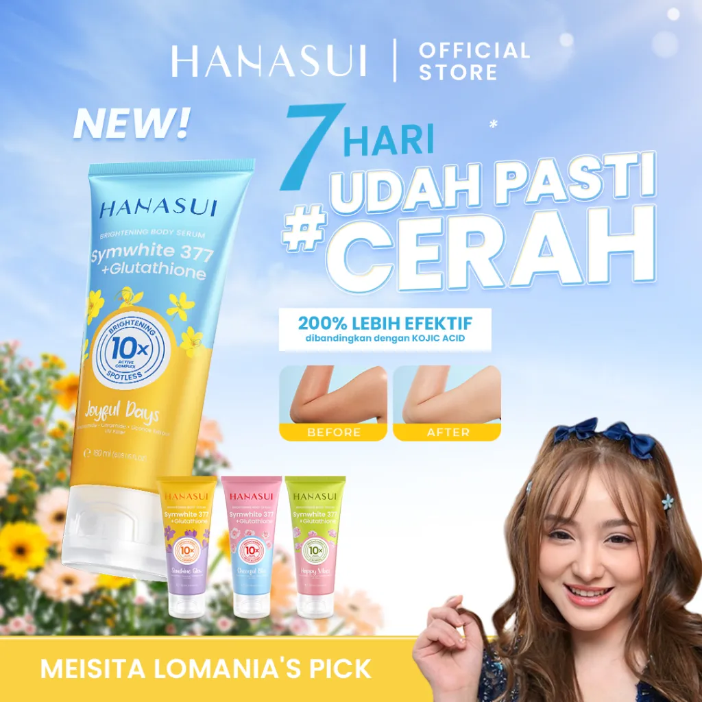 [MEISITA LOMANIA FAVORITE] Hanasui Brightening Body Serum - Body Serum With Symwhite377 + Glutathione Mencerahkan & Menghidrasi Kulit