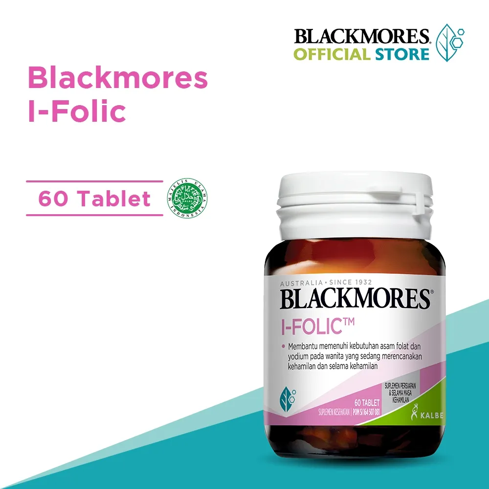 Blackmores I-Folic 1 Tablet Sehari Mengandung Asam Folat & Yodium Isi 60 Kapsul (Suplemen Persiapan Kehamilan) BPOM