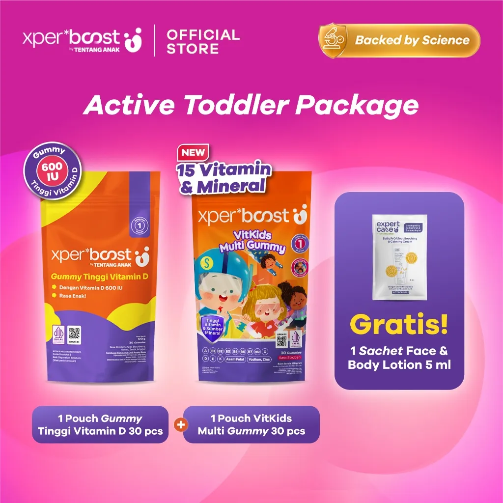[Exclusive Creator] Expert Boost Gummy Vitamin D 30pcs + Vitkids Gummy Multivitamin 30pcs FREE Expert Care Face & Body Lotion Sachet 5g