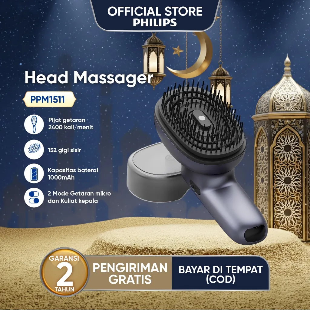 Philips Massager PPM1511 Head massager Essential oil massage comb pijat