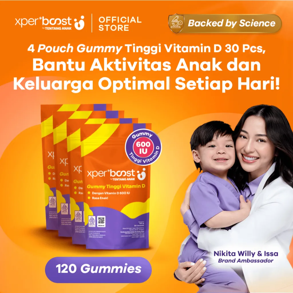 Expert Boost - Bundling 4 Pouch Gummy Vitamin D 600 IU Anak dan Dewasa