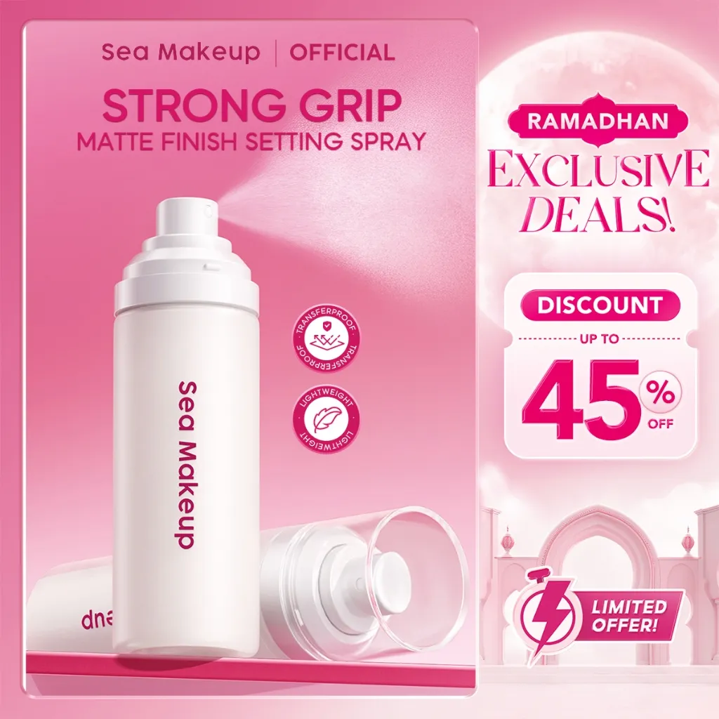 Sea Makeup Lock It Matte Acne Setting Spray – Matte Setting Spray Make Up Tahan Lama, Flawless Finish, Tahan Keringat & Air