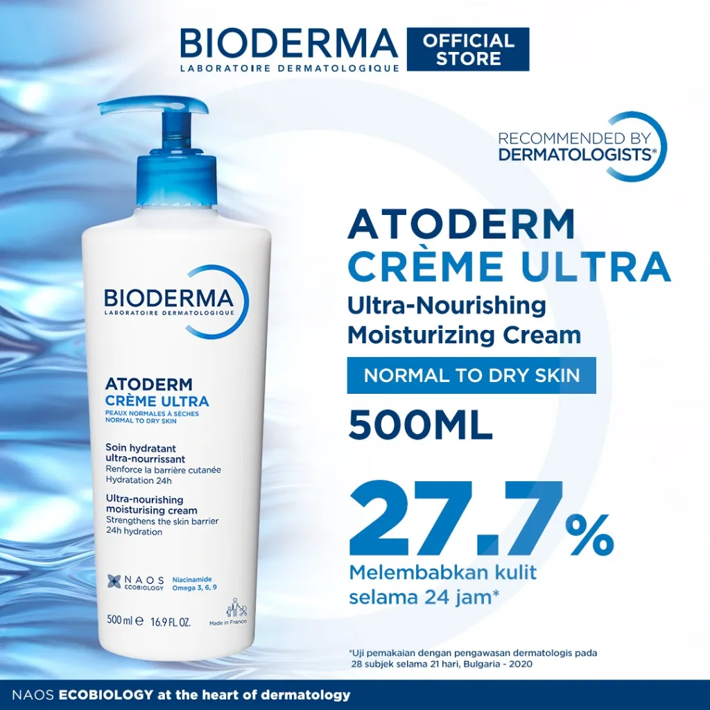 Bioderma Atoderm Creme Ultra 500 ml - Face / Body Moisturizer untuk Kulit Normal / Kering